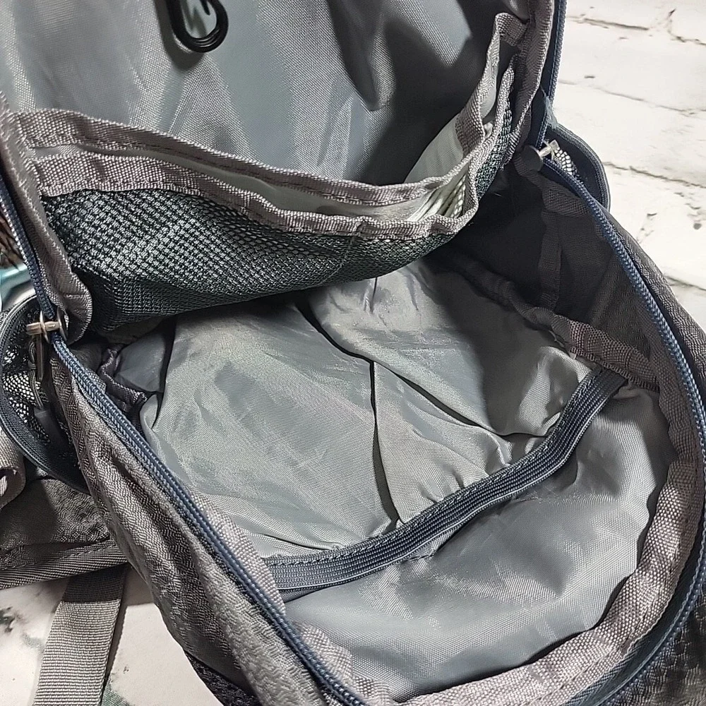 Waterfly Slight Crossbody Backpack Tote Bag Zippered‎ Pockets Gray Book Bag